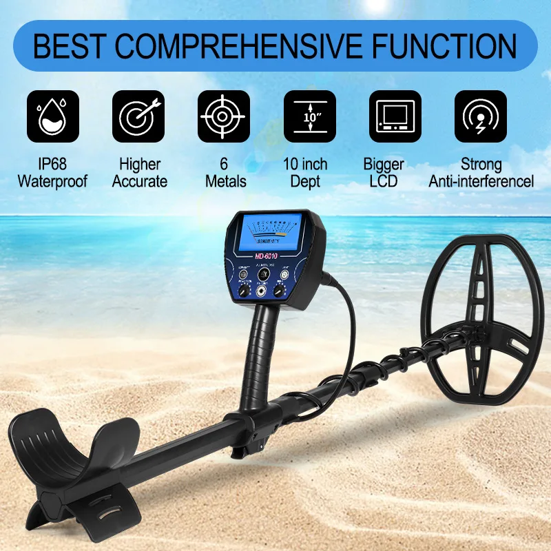 MD6010 High Sensitivity Underground Gold Detector Anti-interference Handheld Metal Detector Outdoor Waterproof Treasure Hunter