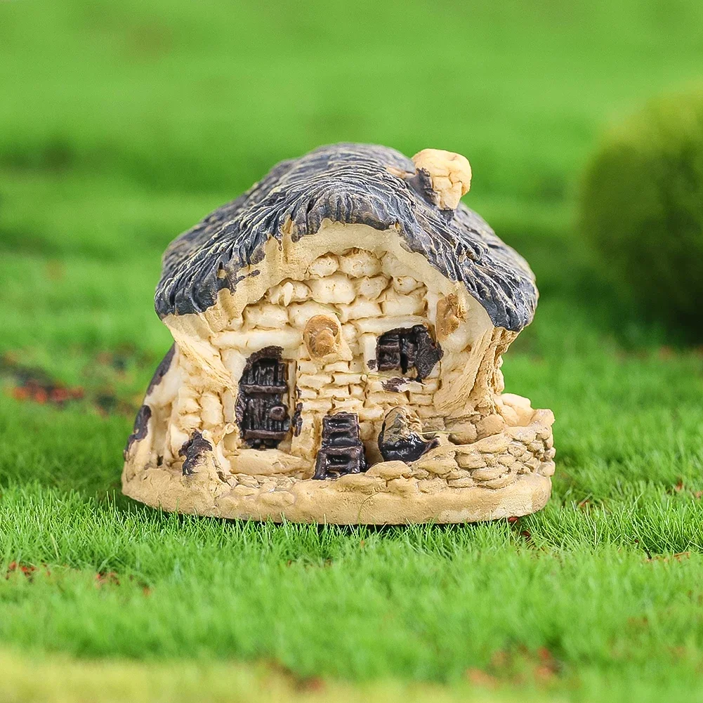 Creative Rural Tile-roofed Thatched Cottage Mini Model Tide Play Fun Toys Desktop Ornaments Childhood Fun Bonsai Micro Landscape