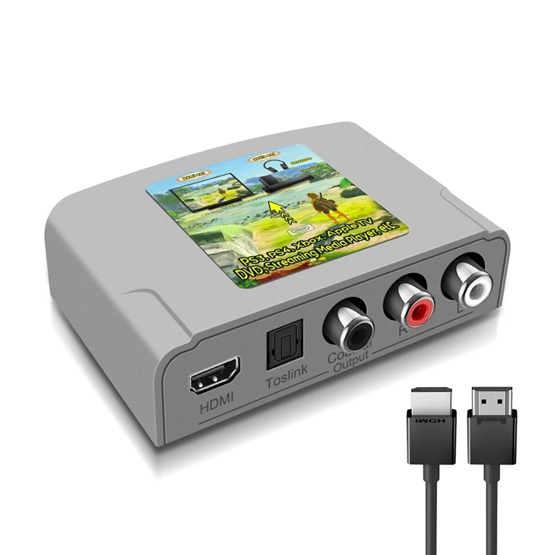 Audio Extractor -Compatible Optical Audio Adapter Optical To Optical 3.5Mm Audio Extractor-ABRI