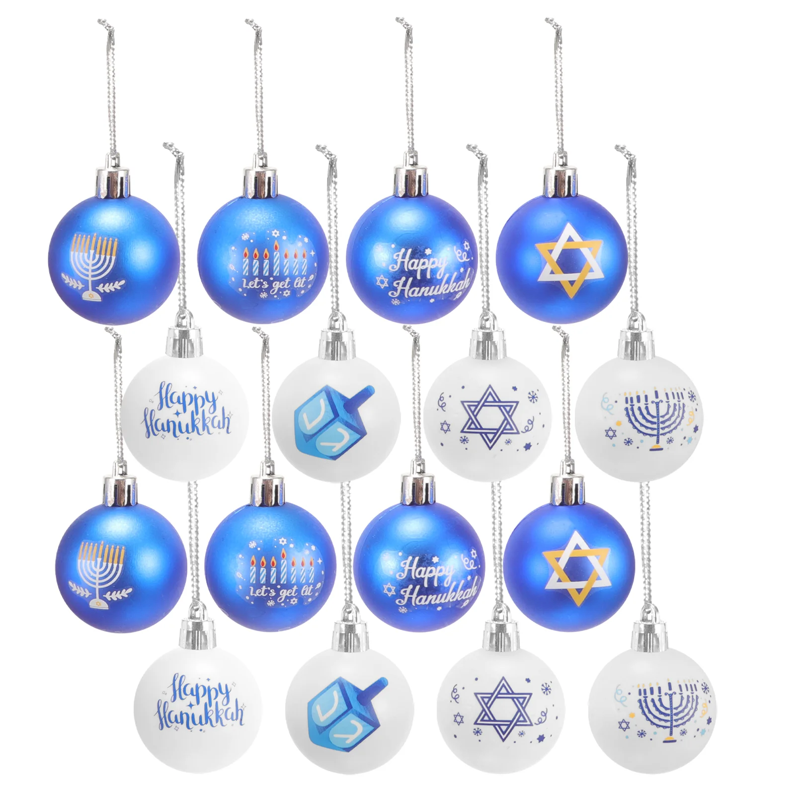 24 Pcs Hanukkah Party Outfits Christmas Tree Hanging Ornaments Decors Small for Gadgets