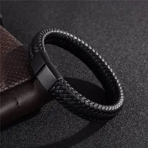 Open Retro Leather Bracelet For Men, Manual Leather Cord Multitaman Fabric, Gift for Outdoor Sports 8 Main Sales Men's Leather Blouse - №2