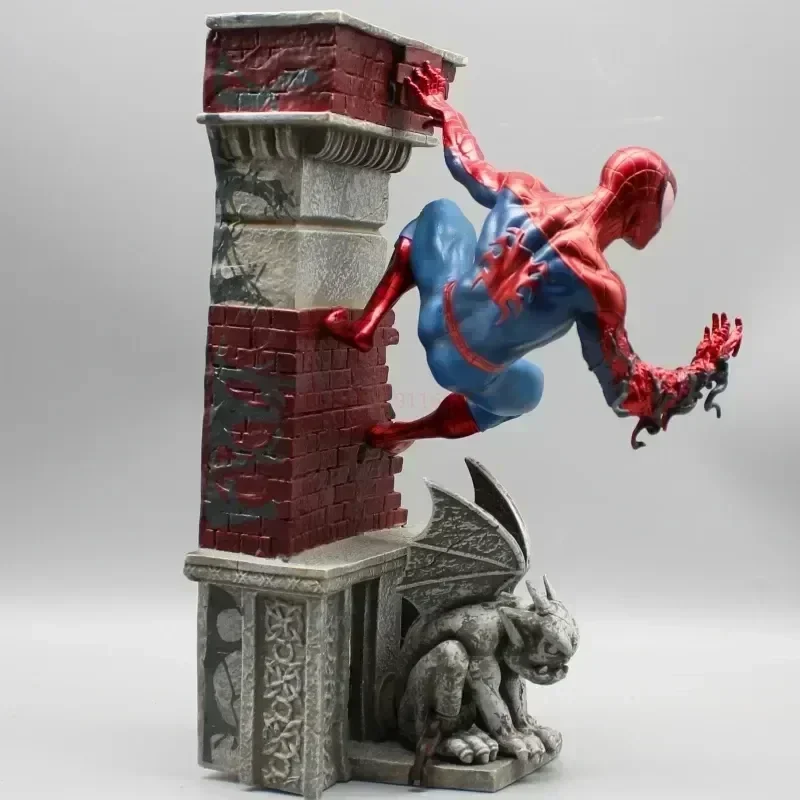 New 28cm Original Iron Spider Far From Home Venom Animation Peripheral Figures Premium Version Statue Car Ornaments Children Gif