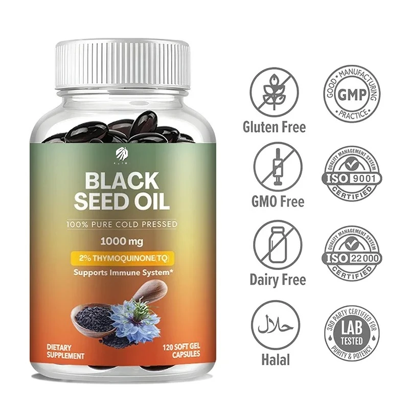 

Black Seed Oil - Improves Hair, Skin, Breathing, Digestion and Overall Health Supplement