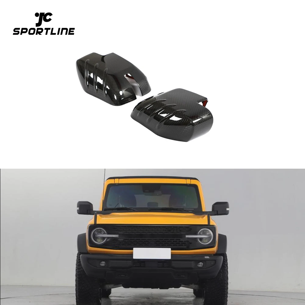 

Dry Carbon Fiber Exterior Side Rearview Mirror Cover for Ford Bronco 2021-2022