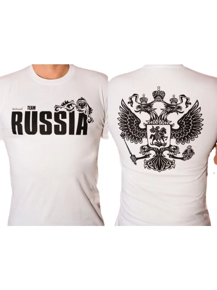 Russian National Emblem Double-head Eagle T-Shirt. Summer Cotton Short Sleeve O-Neck Mens T Shirt New S-3XL