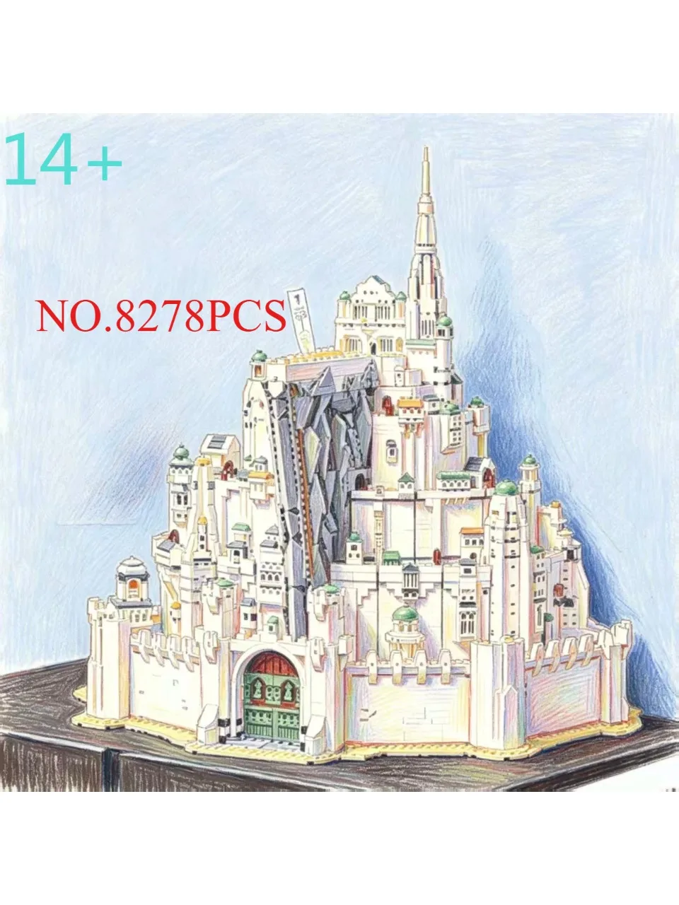 2026 Beliebter Klassischer Film 8278 Teile Mystisches Weißes Schloss Bausteine 3D Puzzle Modell Spielzeug als Dekoration Geburtstagsgeschenk