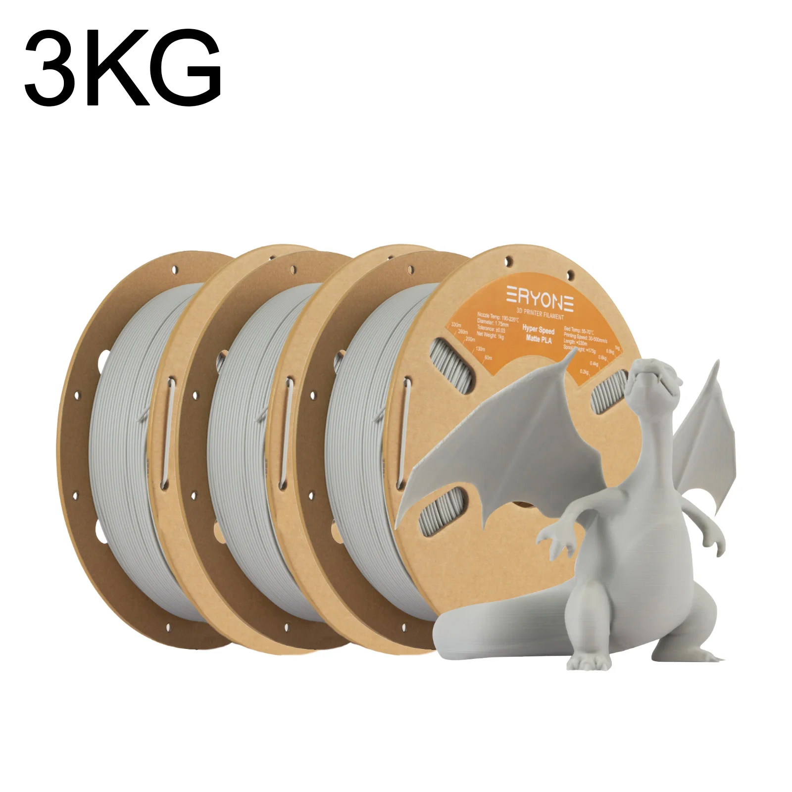 ERYONE 1KG/3KG/5KG/10KG Promotion Hyper Speed Matte PLA Filament Perfekte Spule 1,75mm ±0,03mm Filament für FDM 3D-Druck