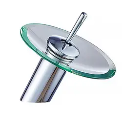 Mixer Tap Chrome Polished Glass Edge Elegant Single-Hole Inlet Pipe Faucet Transparent Bathroom Supply Sink Household