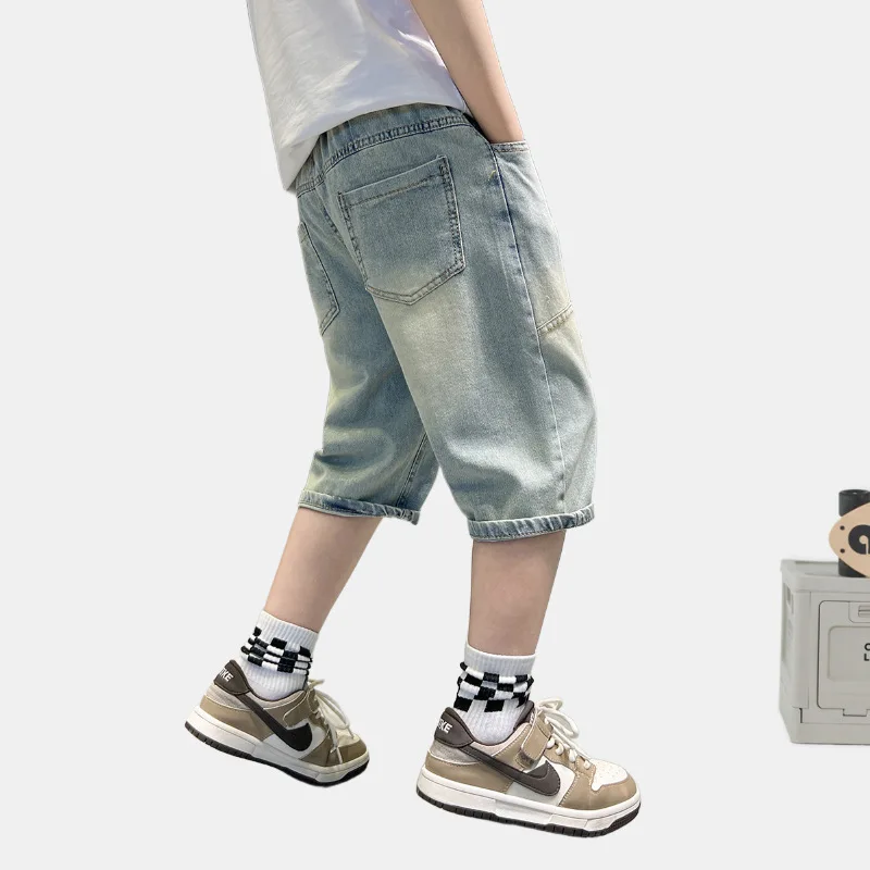 Boys Denim Shorts Thin New Summer Children's Medium Short Pants Summer Thin Jeans Kids Clothing