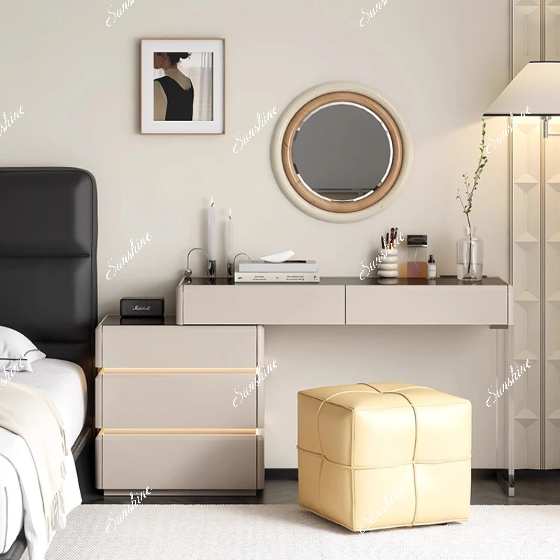 

Minimalist dresser chest of drawers combined with ambient lighting integrated cabinet