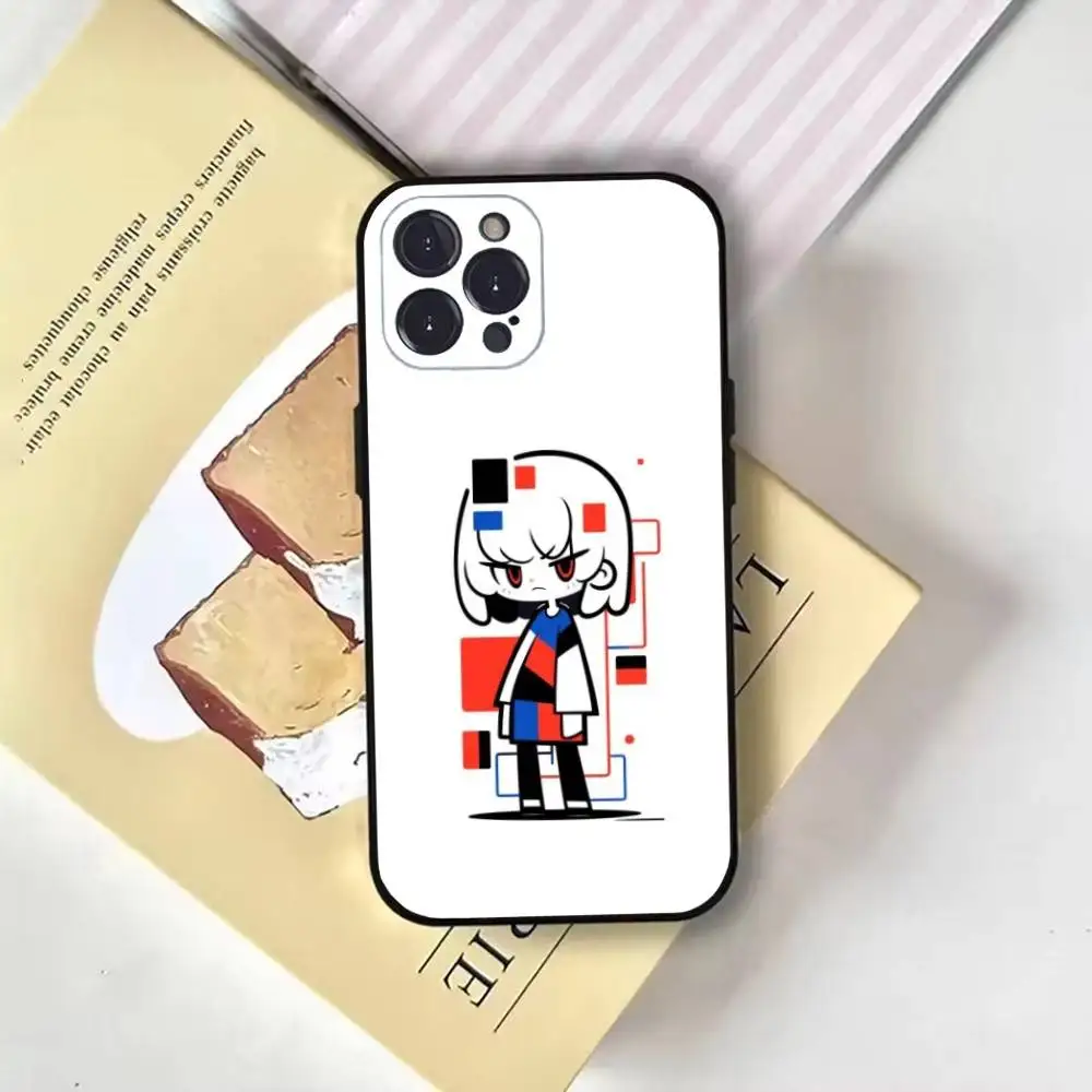 Mondriaan Kleur Vierkant Art Telefoonhoesje Voor iPhone16,15,14,13,12,11 Plus,Pro Max,XS,X,XR,SE,Mini,8,7,Zachte Zwarte Cover