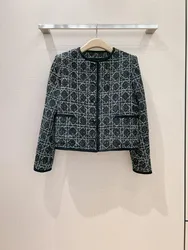 High end customized women's fashionable checkered jacket