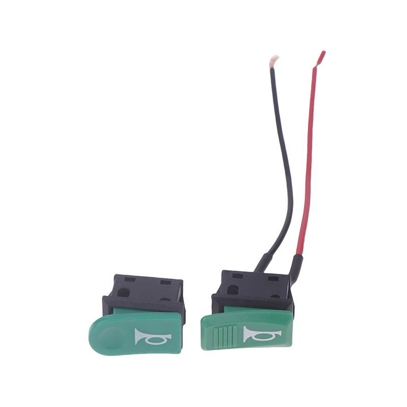 

5 шт. звуковой сигнал, кнопка автомобиля, электронный велосипед, мотоциклетный звуковой сигнал, универсальный мгновенный кулисный переключатель, пластиковый 2-контактный самосброс, зеленый