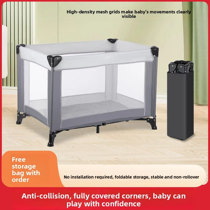 Babyfond Crib Foldable Convenient Protection Anti-drop Family Playground Crib Multifunctional European Bed Game Fence