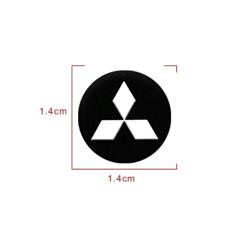 14mm Chiave A Distanza Dell'automobile Distintivo Dell'emblema Pulsante Radio Adesivo Per Mitsubishi Lancer 9 Ex Evo ASX L200 Colt Pajero Sport