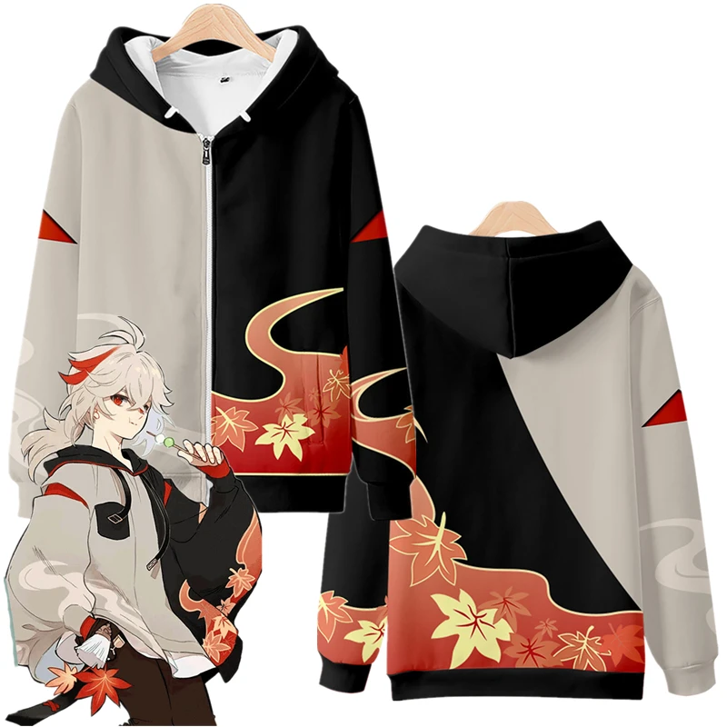 2024 Genshin Impact Kaedehara Kazuha Cosplay costume Zipper Sweatshirt Women Men Hoodie Design boy girls Clothes