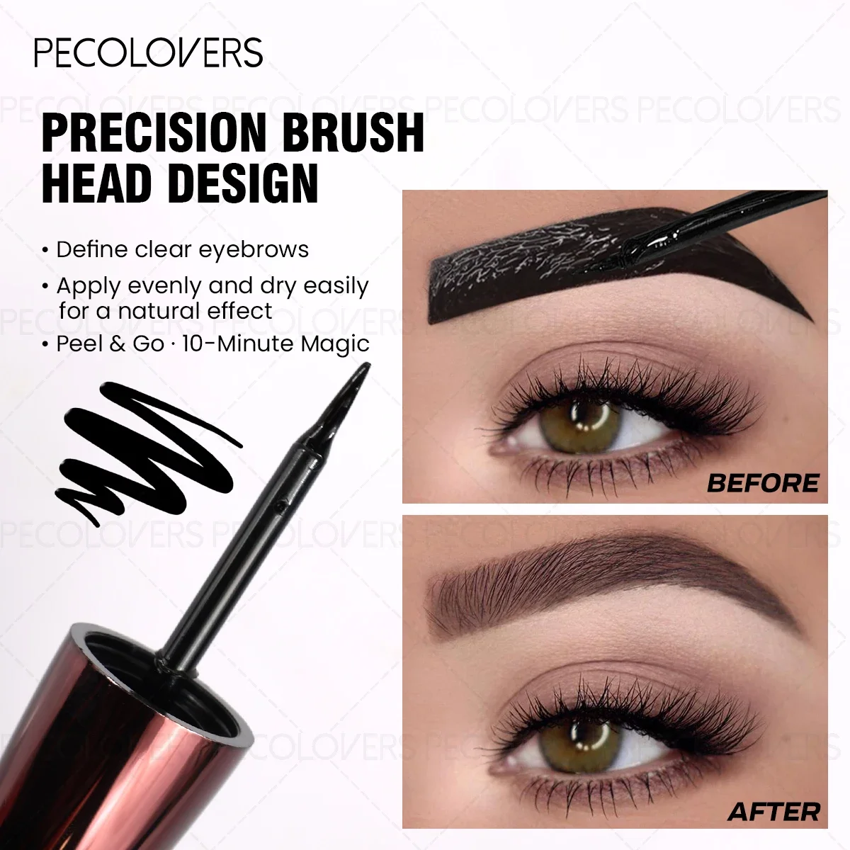1PC Waterproof Semi-permanent Eyebrow Dye Gel-Applied Eyebrow Color, Easy To Remove Makeup, Gentle Texture, Quick Film Formation