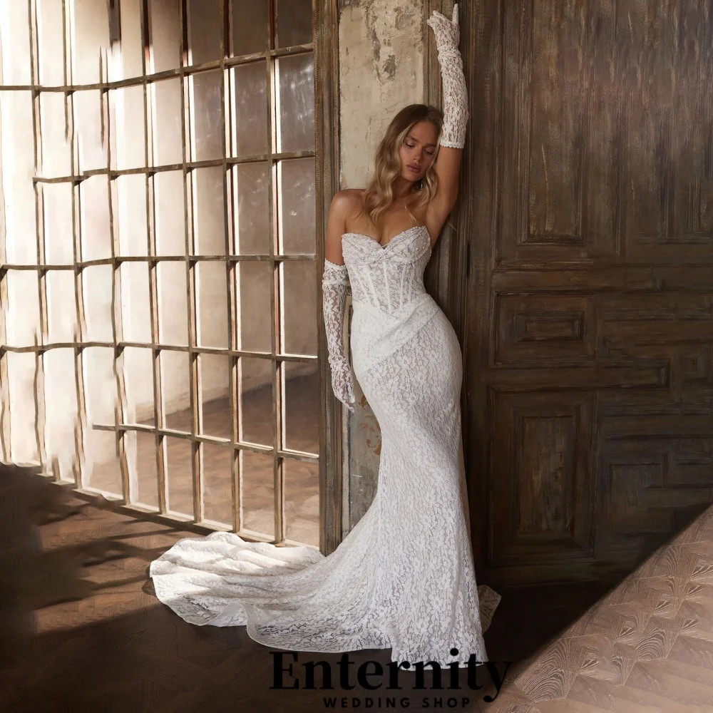 

Customized Lace Up Wedding Dresses Elegant V Neck Half Sleeve For Women Charming Lace Applique Bridal Gowns Vestidos De Novia