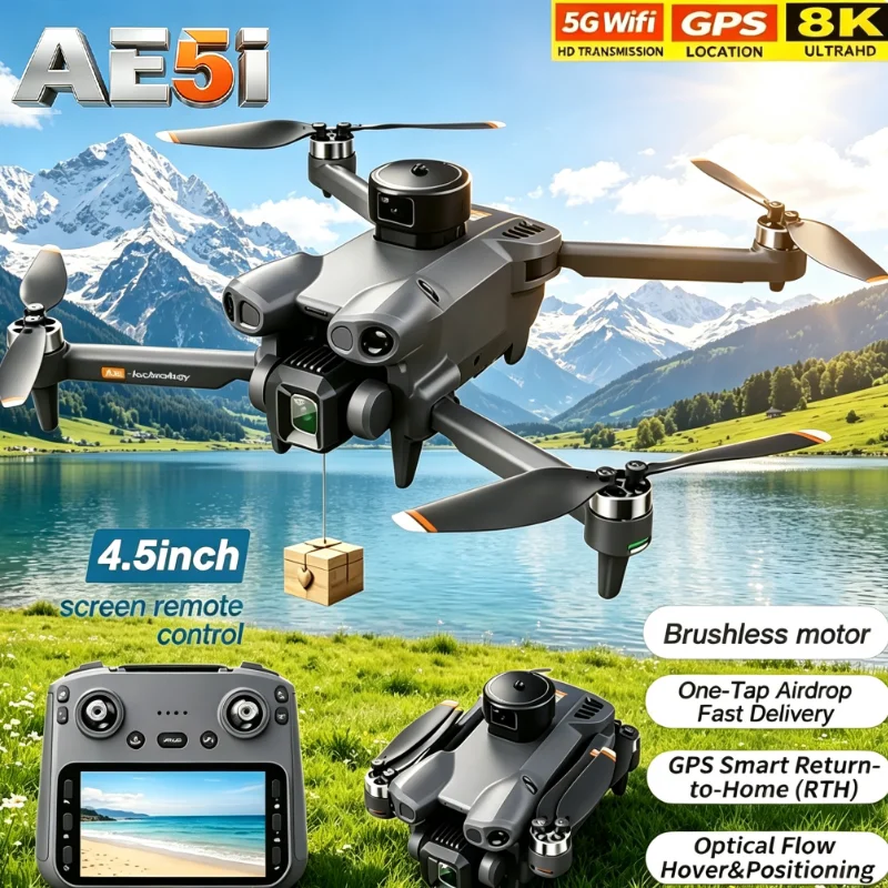 new-ae51-mini-drone-wifi-fpv-gps-professional-8k-rc-plane-avoidance-brushless-foldable-quadcopter-one-click-airdrop-rc-toys-gift