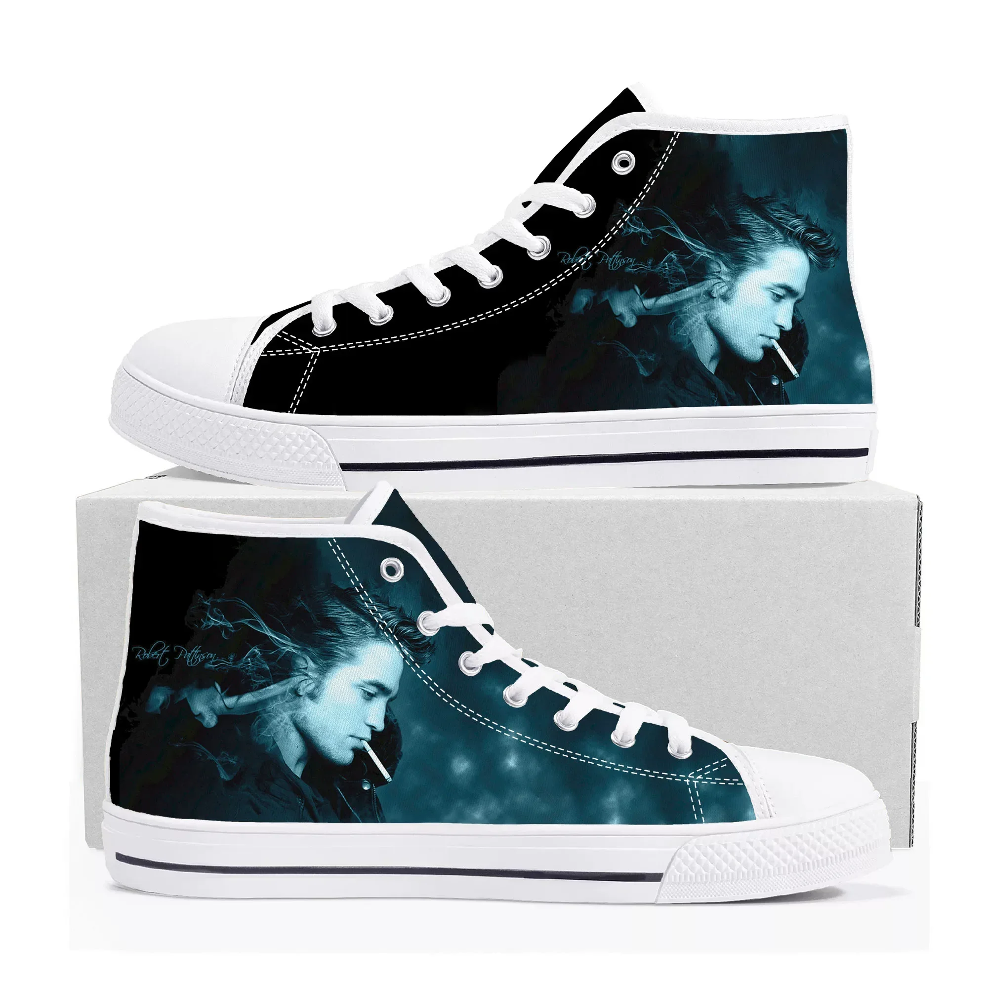 

Robert Pattinson High Top High Quality Sneakers Mens Womens Teenager Canvas Sneaker Casual Custom Made Shoes Customize DIY Shoe