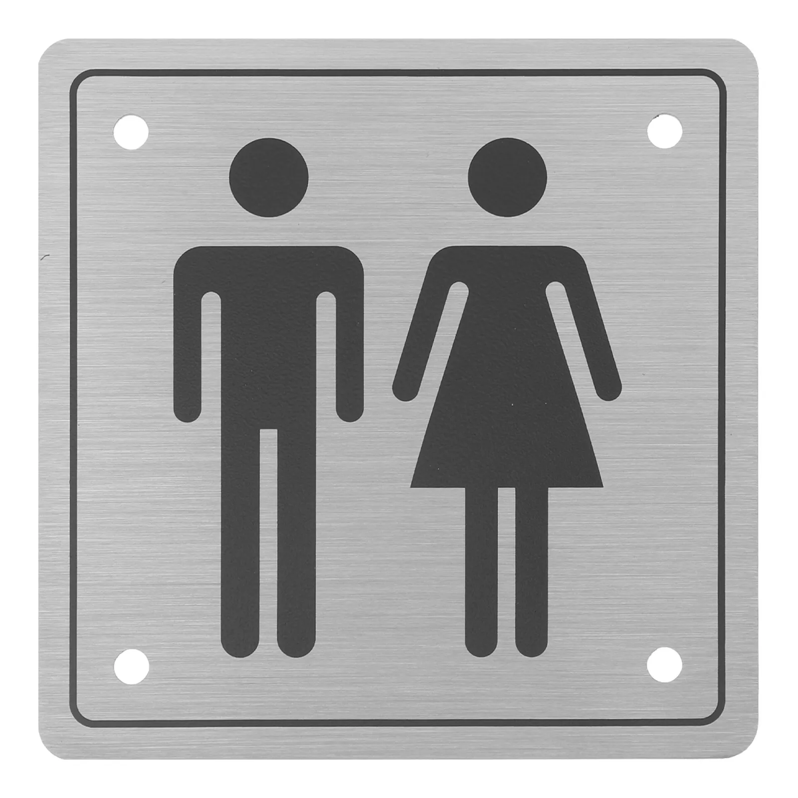 

Stainless Steel Restroom Sign Brushed Metal All Gender Lavatory Marker Unisex Toilet Door Sign Business Bathroom Marker