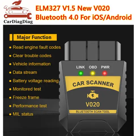 ELM327 V1.5 New V020 Bluetooth 4.0 For iOS/Android Car Coder Reader Engine Error OBDII Auto Diagnostic Tools ELM 327