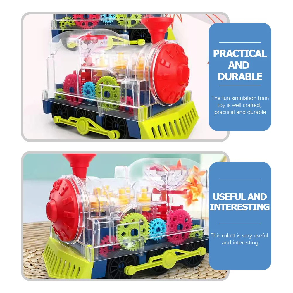 قطار كهربائي للأطفال مع موسيقى خفيفة وامض عرض متعدد الاتجاهات متحرك غير للتحكم عن بعد للأطفال #6