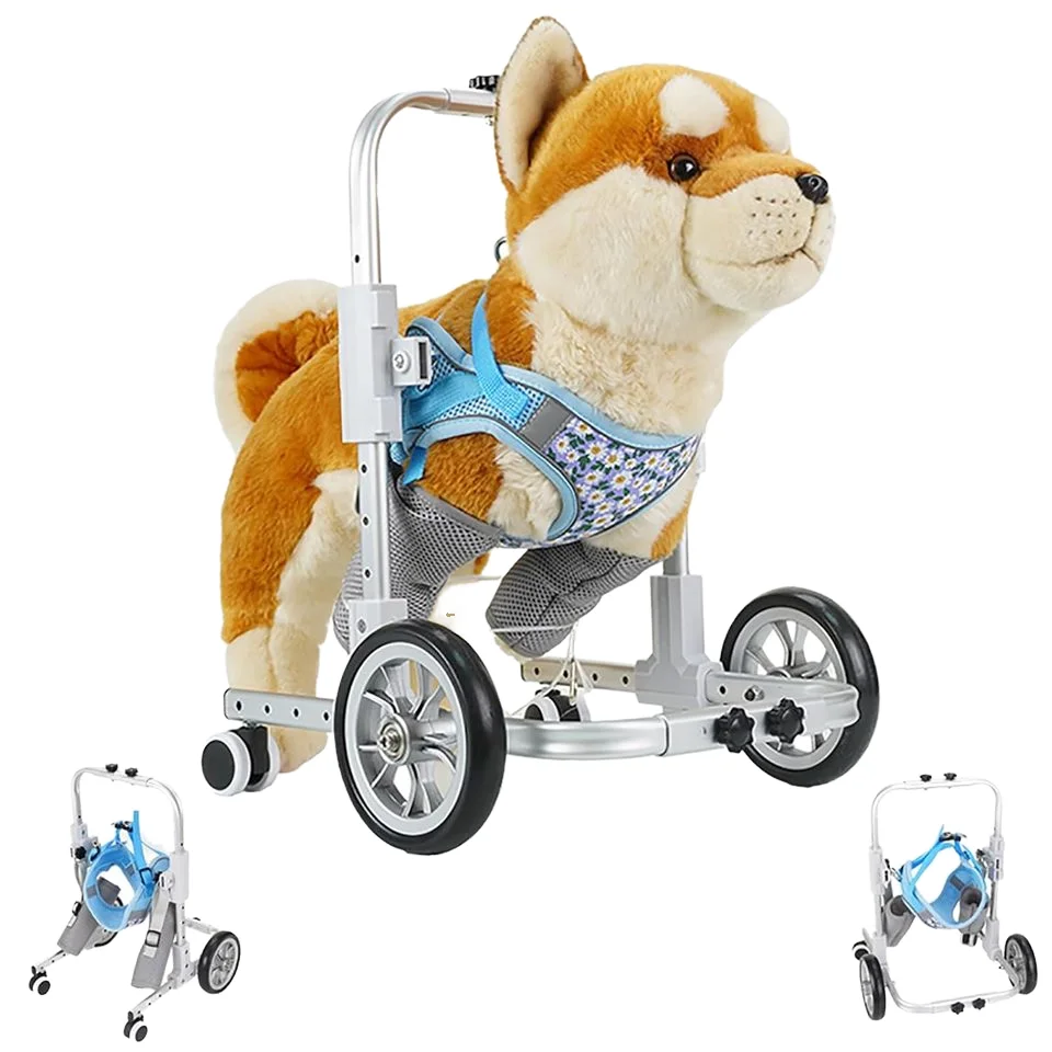 Adjustable Lightweight Pet Wheel chair 4-Wheeled Front Limb Walking Recover Mobility Aids Doggy Leg Veterinary Instrument