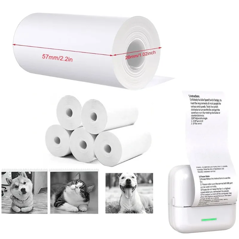 57X25mm ورق حراري صغير الطباعة ملصق ذاتي اللصق للطابعات الصغيرة تشكل آلة طفل كاميرا ملصقات استلام التسمية