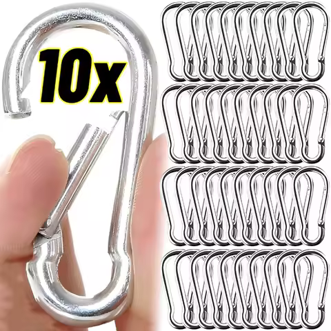 Mini Metal Carabiner Snap Hook Clip Silver Keychain D-ring Buckle Spring Carabiner Outdoor Hanging Camping Quick Link Daily Use