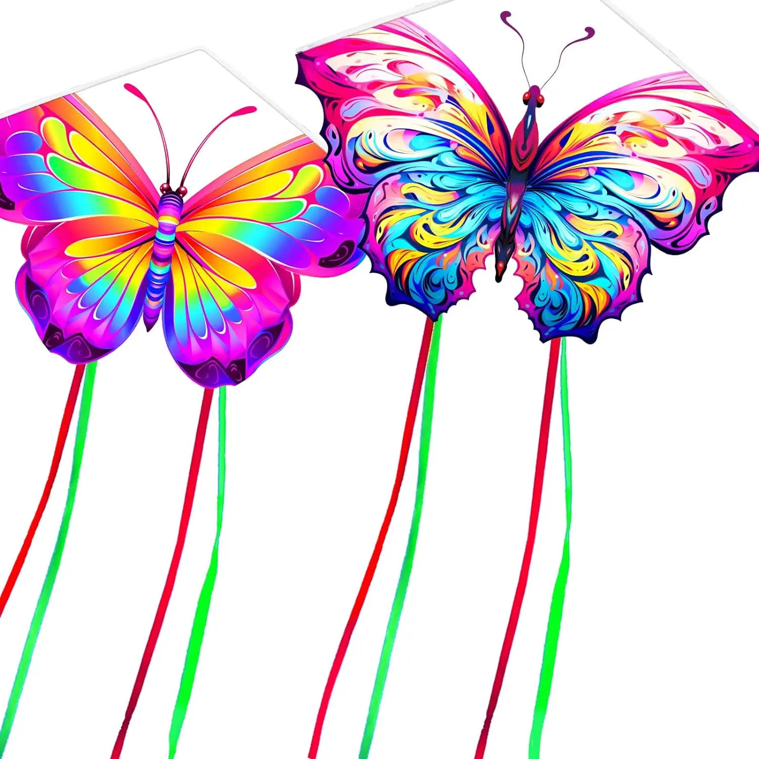 New Amazing Colorful 2Pcs/Set2 Butterfly Kite For Kids And Adults Good Flying With String And Handle