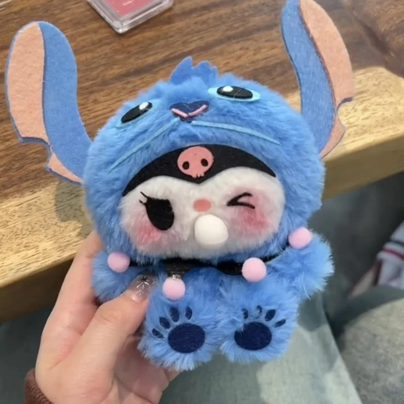 Disney Stitch Keychain record Plush Toy Devil Kuromi Backpack Pendant Blow Bubbles Girls Toy Soft Doll Girlfriend Birthday