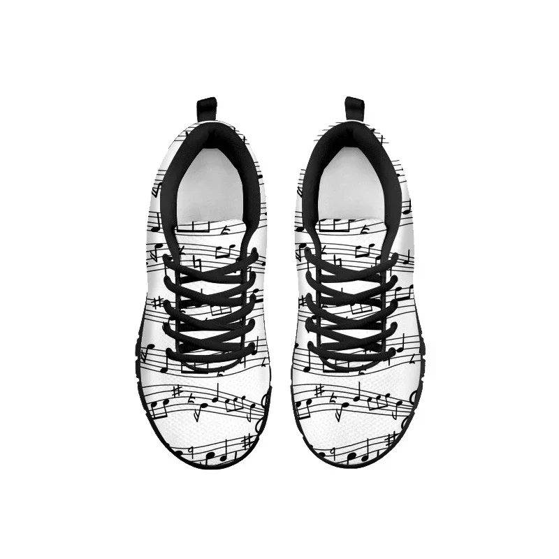 Zapatillas de deporte clásicas con estampado de notas musicales para hombre, zapatos vulcanizados informales con cordones, zapatillas de deporte de malla transpirables para hombre