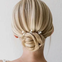Women U-shaped Hairpin Pearl Barrette Clip Hairpins Leaf Bridal Hair Jewelry Accessories DIY Wedding Hairstyle Design Tools Gift