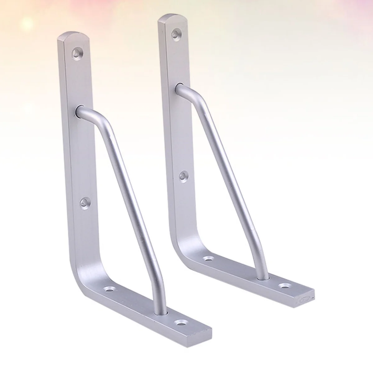 

2 PCS Aluminum Alloy Shelf Support Brackets Heavy Duty Wall Mounted for Triangular Storage Shelves High Load Capacity