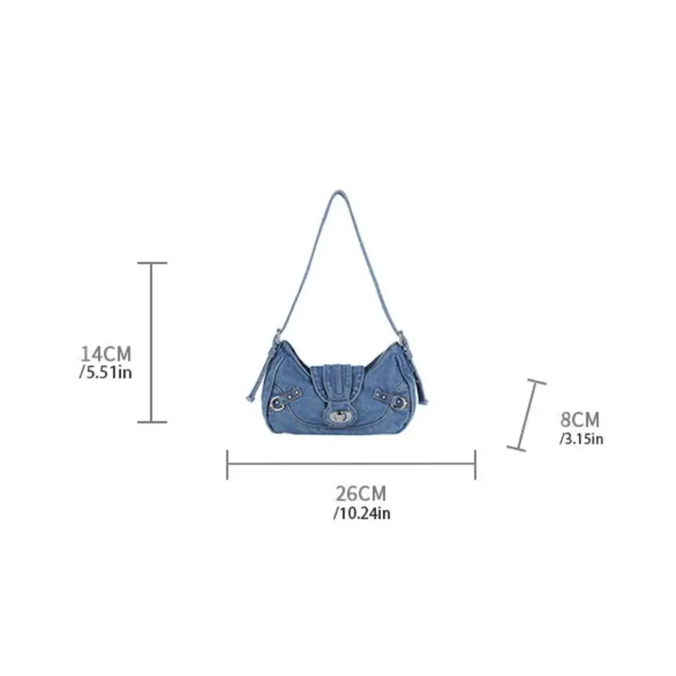 Y2K Denim Shoulder Bag Women's Casual Tote