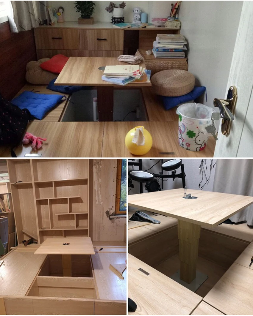 Imagem -06 - Plataforma de Levantamento Manual do Elevador da Liga de Alumínio do Rolamento 60kg da Tabela de Tatami 3168 3684 2555 28.5-62 3475 42100cm Ajustada Livremente