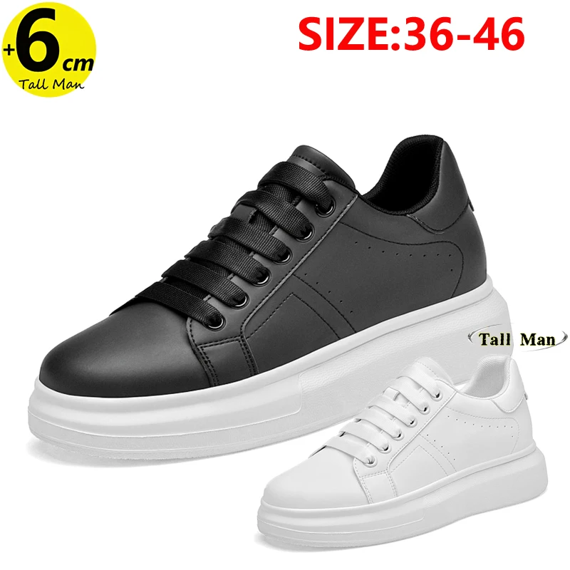 أحذية رياضية مكتنزة للرجال مع ارتفاع معزز لزيادة 6 سم أحذية رياضية كاجوال مقاس كبير 36-46