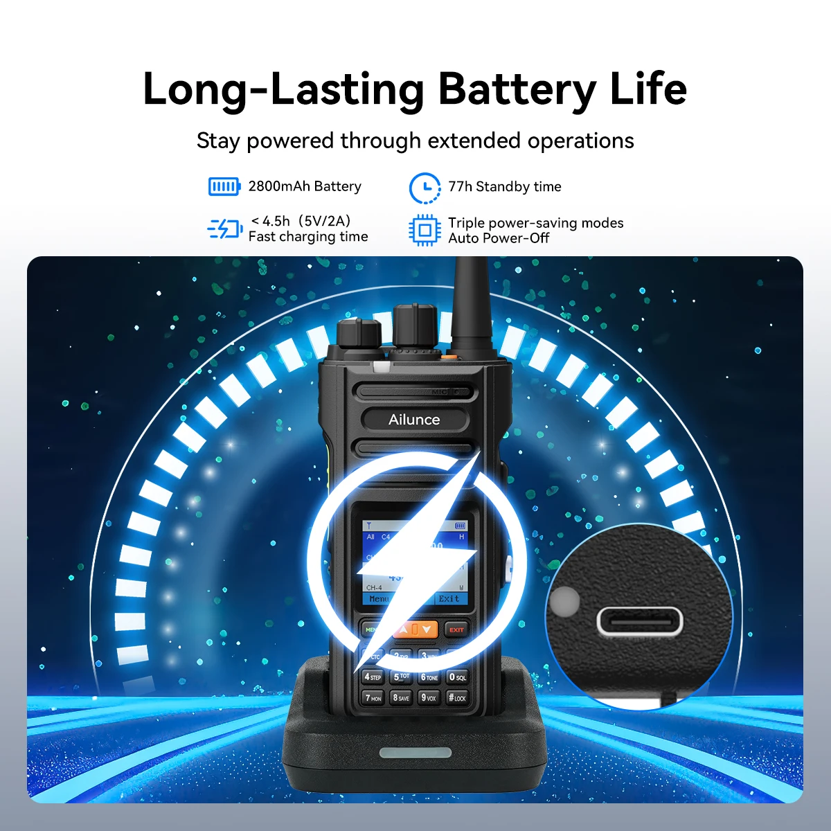 Retevis HA2 Walkie-Talkie FPP Dual-Band GPS APRS IP67 Wasserdicht Bluetooth App-Programmierung iOS & Android für Outdoor und Geschäft – Detail 10