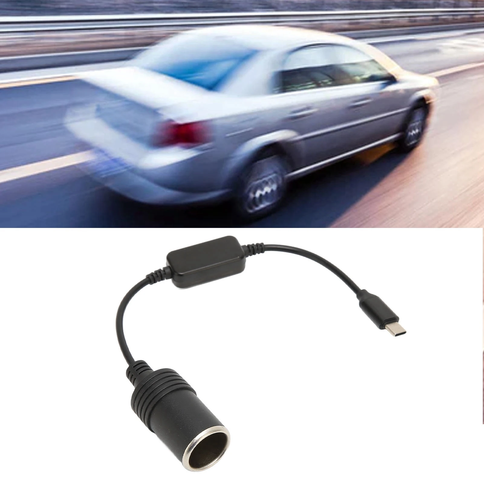 5V USB C To 12V Car Cigarette Lighter Converter Plug and Play Male To Female Car Electronics Accessories for Electronic Dog view 5
