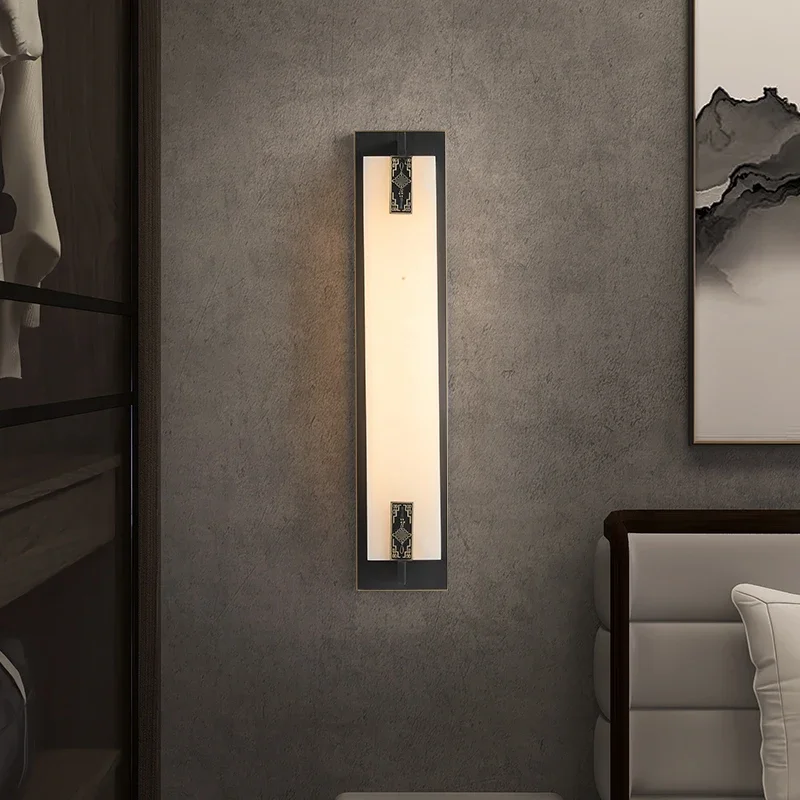 SEAN Brass Wall Light LED Modern Luxury Marble Sconces Fixture Indoor Decor for Home Bedroom Living Room Corridor