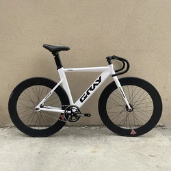 GRAY F15 Fixed Gear Bike With 700C 70mm Rim Wheels Aluminum Alloy Frame Fixie Single Speed Bicycle Customizable