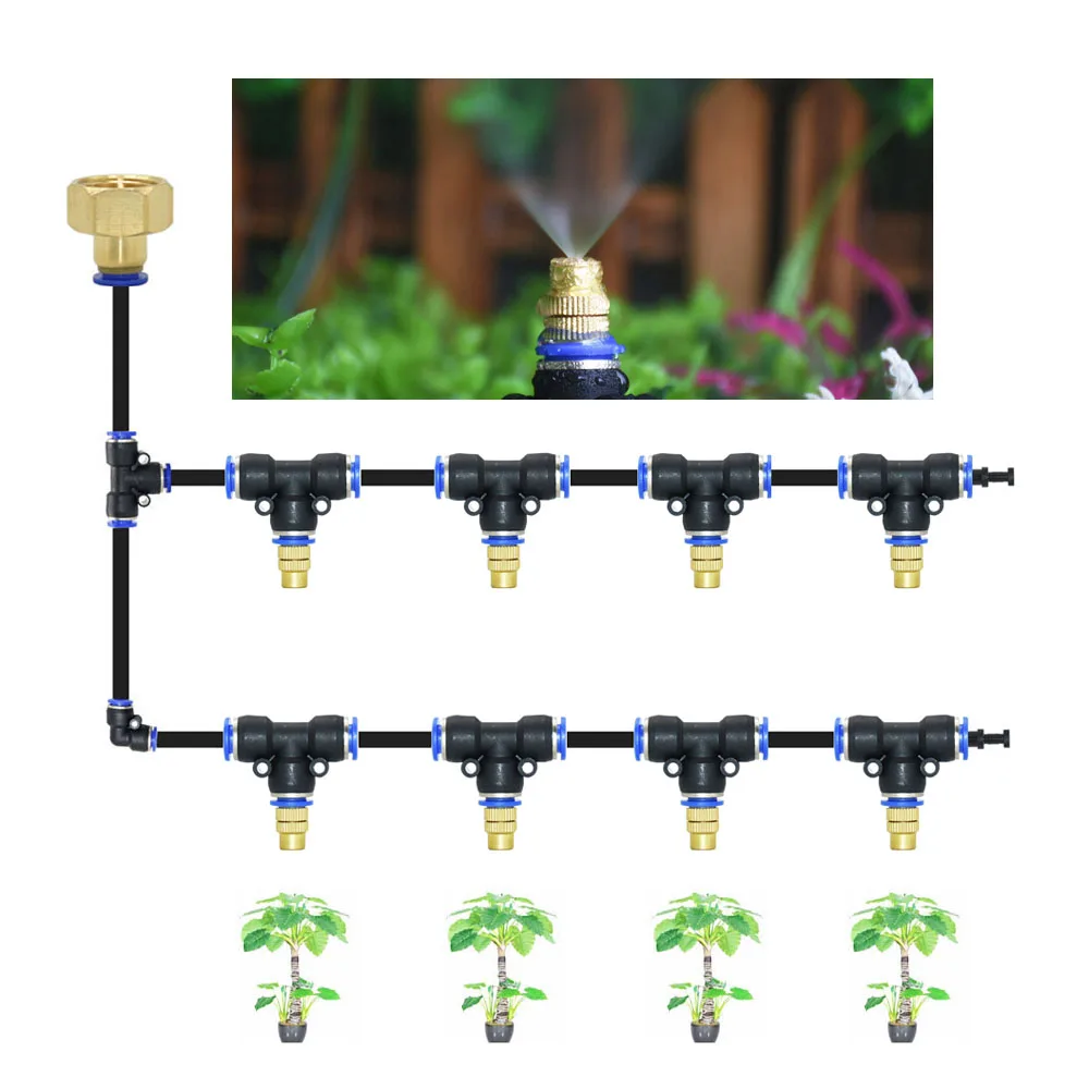 20M DIY Outdoor Misting Nozzle Cooling System Mist Sprinkler Nozzle Garden Irrigation Watering Dust Removal Patio Atomizer