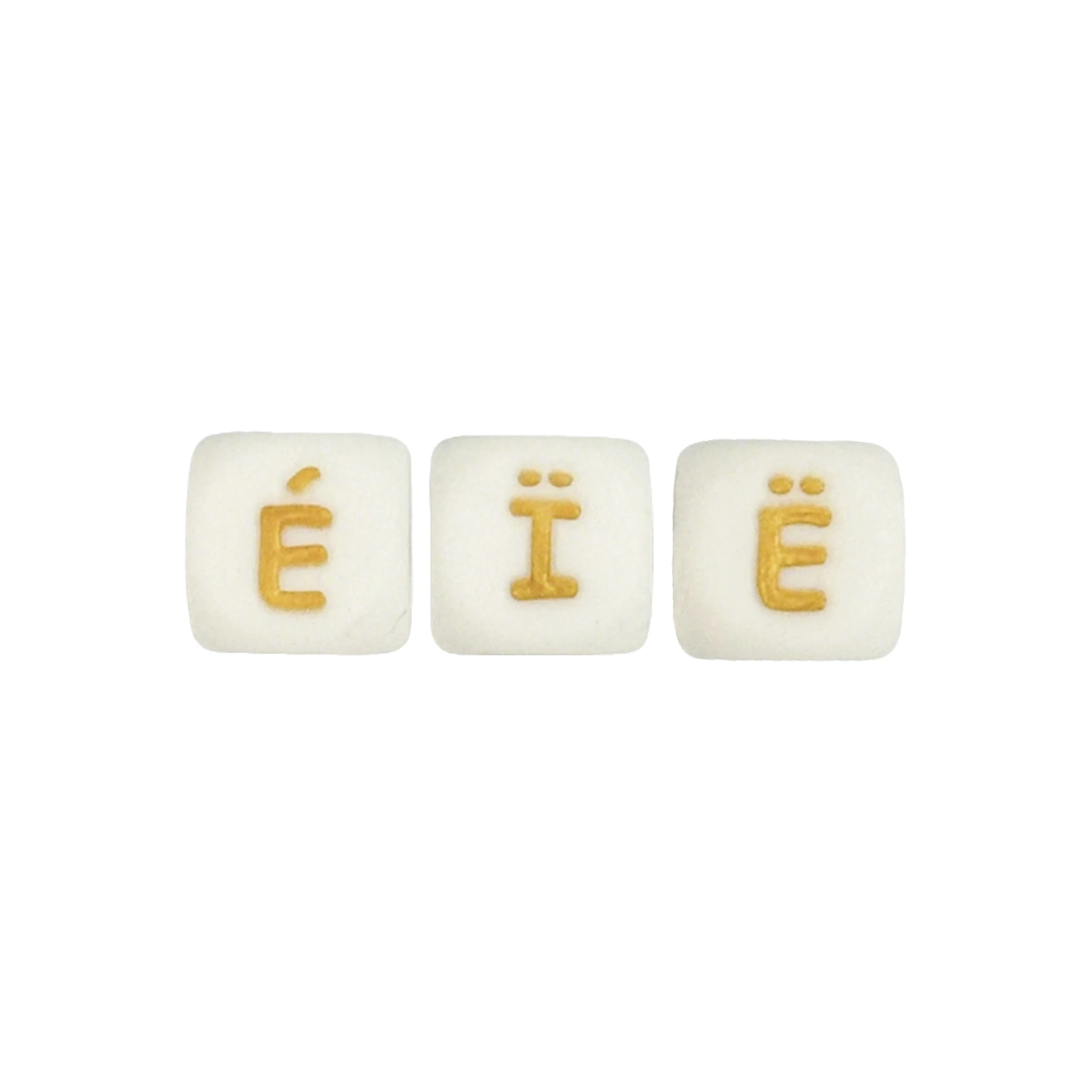 Chengkai 50pcs 12mm Gold Silicone Letter Beads Teether DIY Baby Pacifier Teething Making Necklace Sensory Toy Food Grade Beads