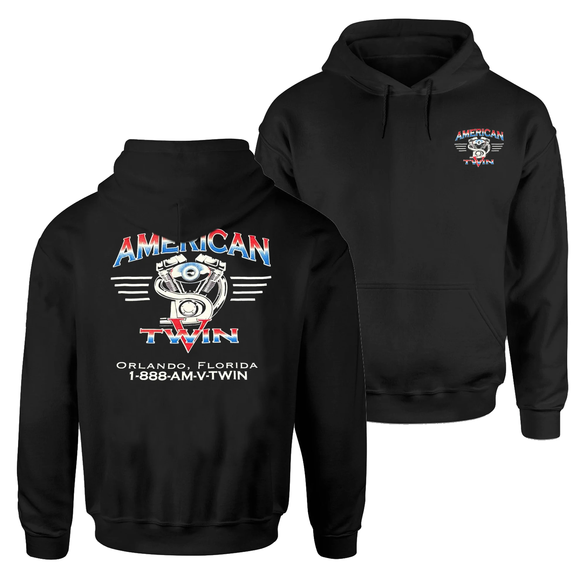 

American V-twin Engine Garage Motorcycle Pullover Hoodie Comfortable Cotton Casual Mens Sweatshirt Fashion Rider Streetwear