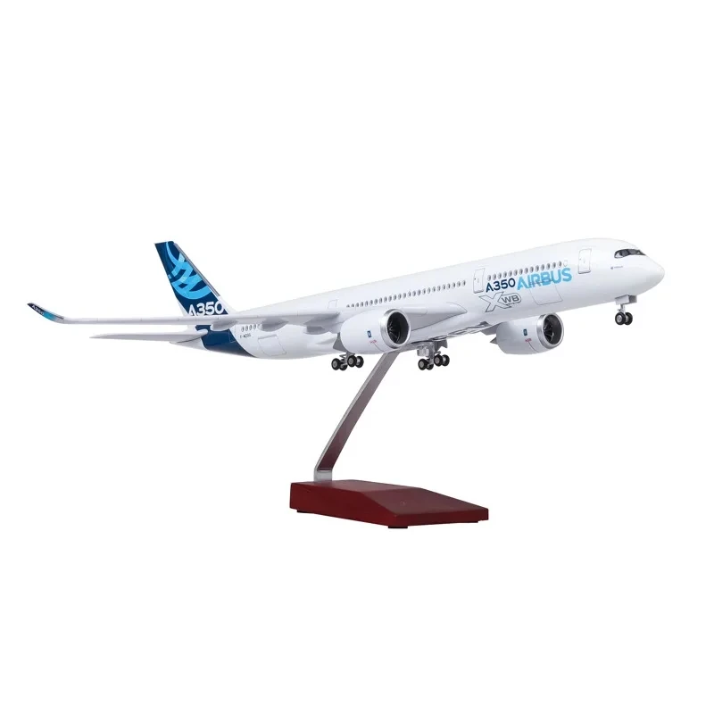 1:142 Airplane Model A350 Prototype Airways 350 Plane Toy Model Kits with LED Light(Touch or Sound Control) for Decoration