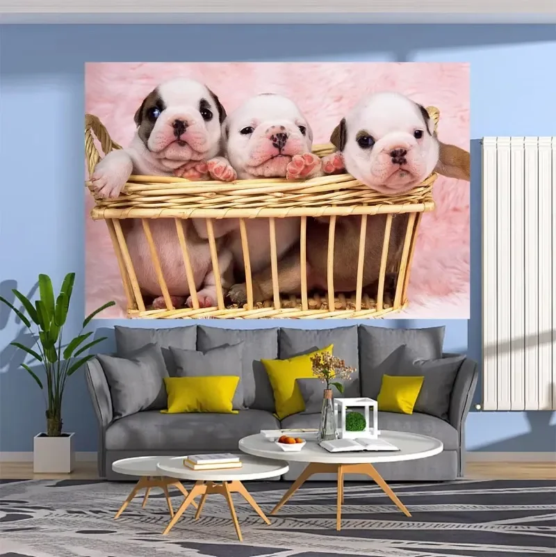 

Cute Dog Printed Yoga Mat Pit Bulls Pomeranian Wall Hanging Tapestries Lovely Bedroom Fabric Decoration
