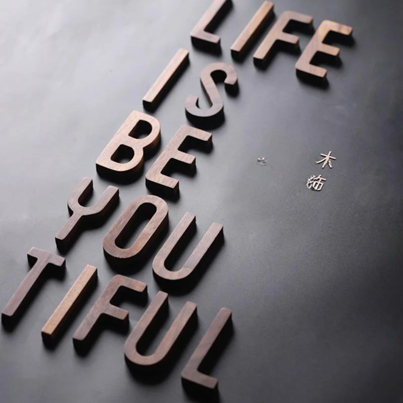 北欧スタイル木製文字組み合わせ壁装飾-diy-ホームデコレーションモダンなミニマリストスタイル木製家の装飾品