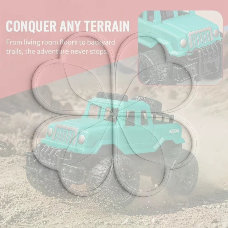 Friction Powered Monster Truck Toy for Kids Off Road Plastic Vehicle Outdoor Car for Toddlers and Children