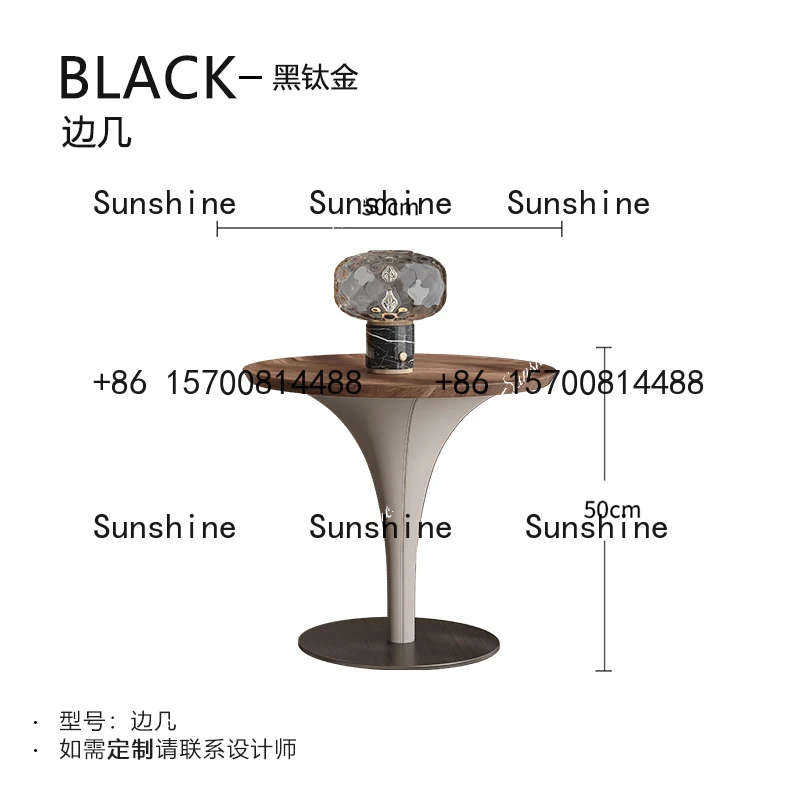 Light luxury North American black walnut corner villa large flat living room balcony